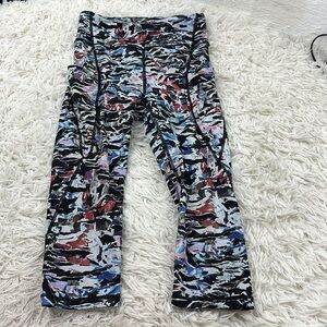 Lululemon Break Free Crop (Nulux 17") Culture Clash Starlight Black